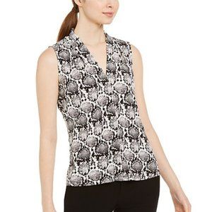 Calvin Klein Sleeveless Snakeskin Print Top New